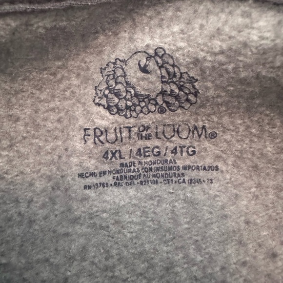 Men’s Vintage Fruit of the Loom Gray Crewneck 4XL/TG - Picture 7 of 9